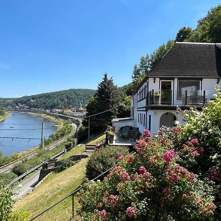 Saechsische-Schweiz-Ferienhaus-Wohnung-1-Mit-Elbblick-Sauna-Und-Kamin Konigstein an der Elbe Ngoại thất bức ảnh