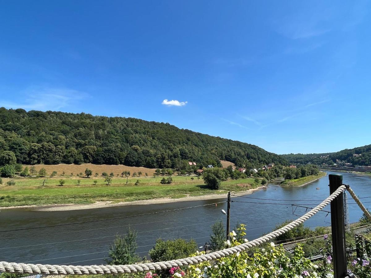 Saechsische-Schweiz-Ferienhaus-Wohnung-1-Mit-Elbblick-Sauna-Und-Kamin Konigstein an der Elbe Ngoại thất bức ảnh