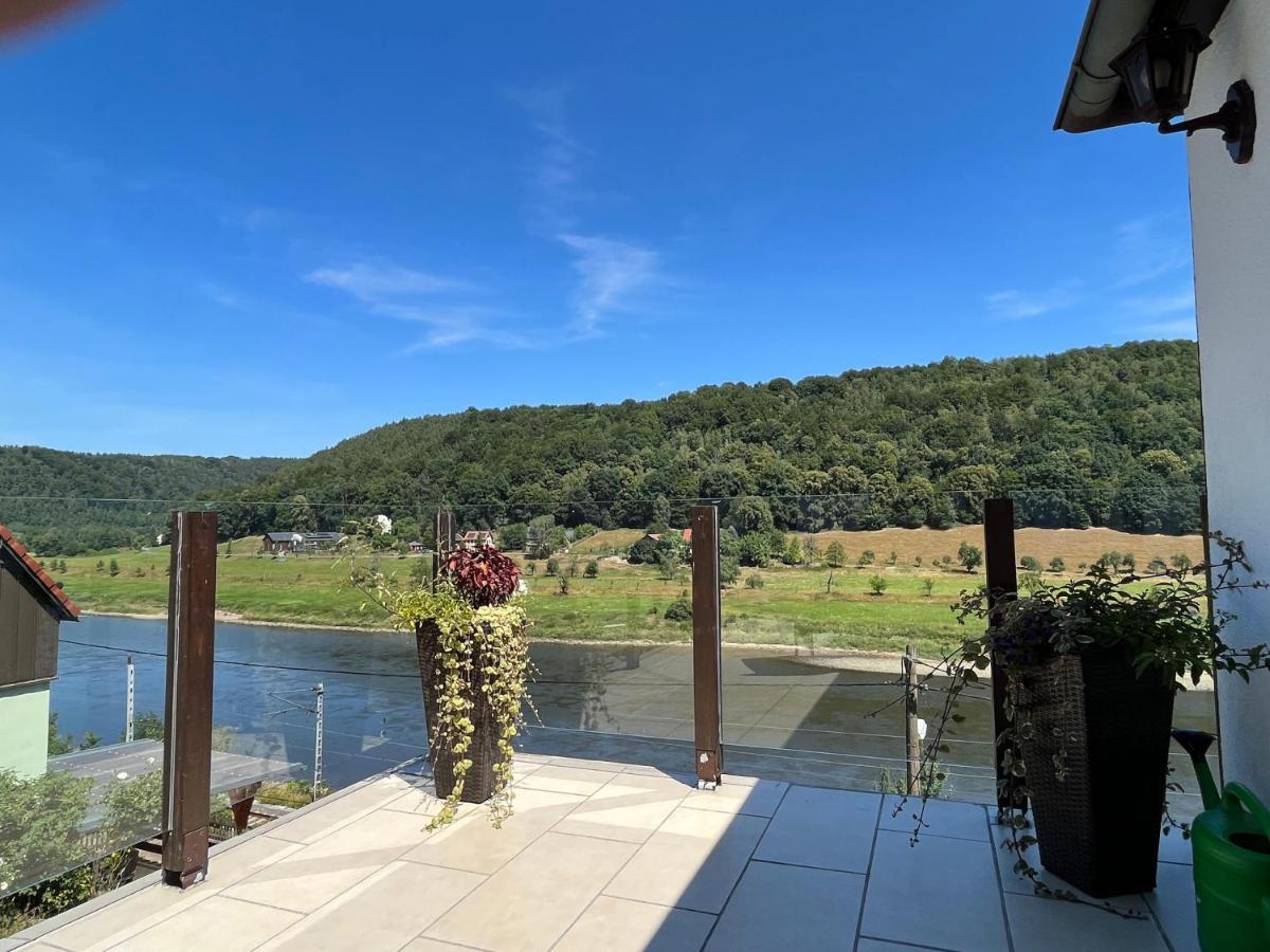 Saechsische-Schweiz-Ferienhaus-Wohnung-1-Mit-Elbblick-Sauna-Und-Kamin Konigstein an der Elbe Ngoại thất bức ảnh